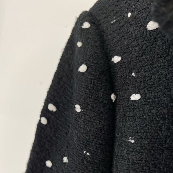 Rebecca Taylor Black Polka Dot Double Breasted Tweed Jacket - Picture 5 of 8